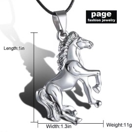 Unbranded Men/Women Stainless Steel Silver Horse Charm Pendant With 18" Necklace