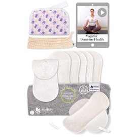 Wingless Washable Pantiliners Organic Cotton with Non-Slip Print; Pack of 7 (S) Reusable Pantiliners for Drainage; Pantiliners Washable Thin; Fabric Panty Liners for Worry-Free Everyday