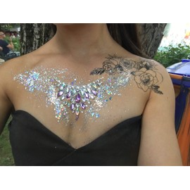 Chunky Glitter for Festival Look Glitter Make Up for Face Body Hair BG06 Silver 50g Large Pack