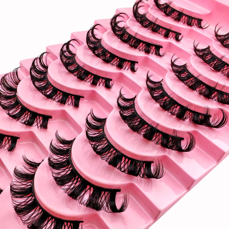 10 Pairs of 3D Artificial Eyelashes Russian False Natural Look