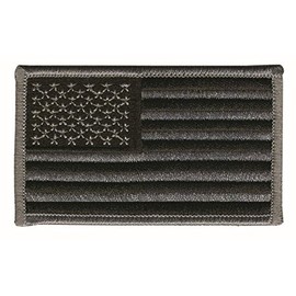 Heros PRIDE0042 Embroidered Patch, U.S. Flag, Silver/Black