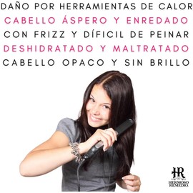 Serum Capilar Termoprotector de Calor con Aceite de Argan Mamey Coco Almendras y Sesamo - Ceramidas y Vitamina E - Brillo y Sedosidad al Maximo - Restructurante y Facilitador de Peinados durante el Uso de Herramientas de Calor Protector de Calor para Plan