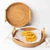 Hand Woven Round Rattan Serving Tray Bread Fruit Dessert Snack