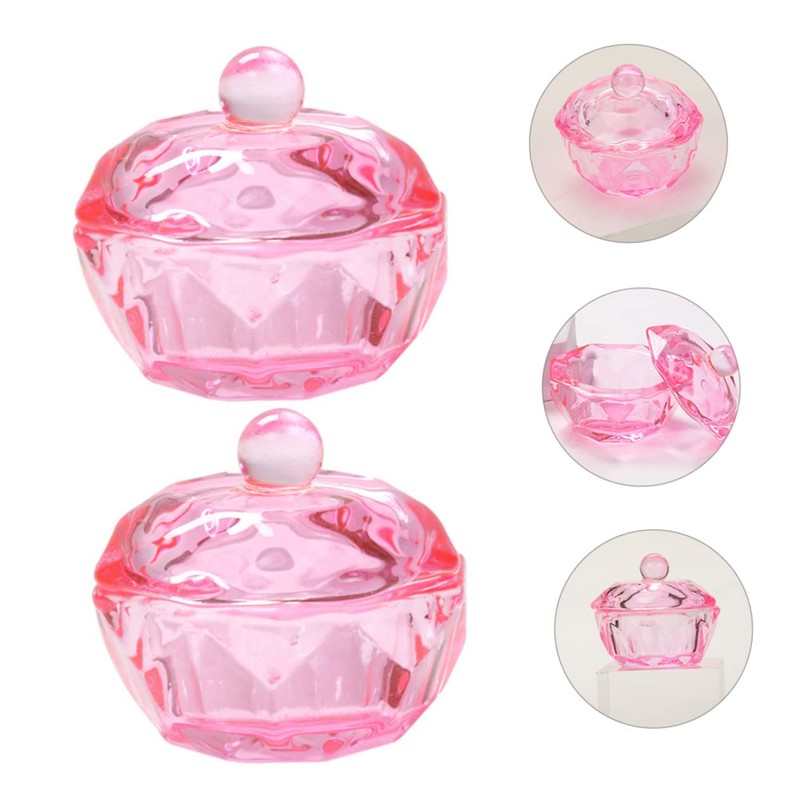 FRCOLOR Nail Art Tools 2pcs Crystal Dappen Dish Acrylic Powder