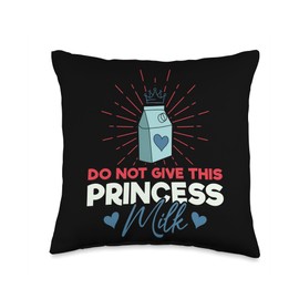 Lactose Free Lactose Intolerance Gifts Do Not Give This Princess Milk-Dairy Free Lactose Throw Pillow, 16x16, Multicolor