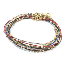 Beaded Silk String Bracelet, Anklet, Wrap, or Necklace also in Sterling Silver and Rose Gold Fill