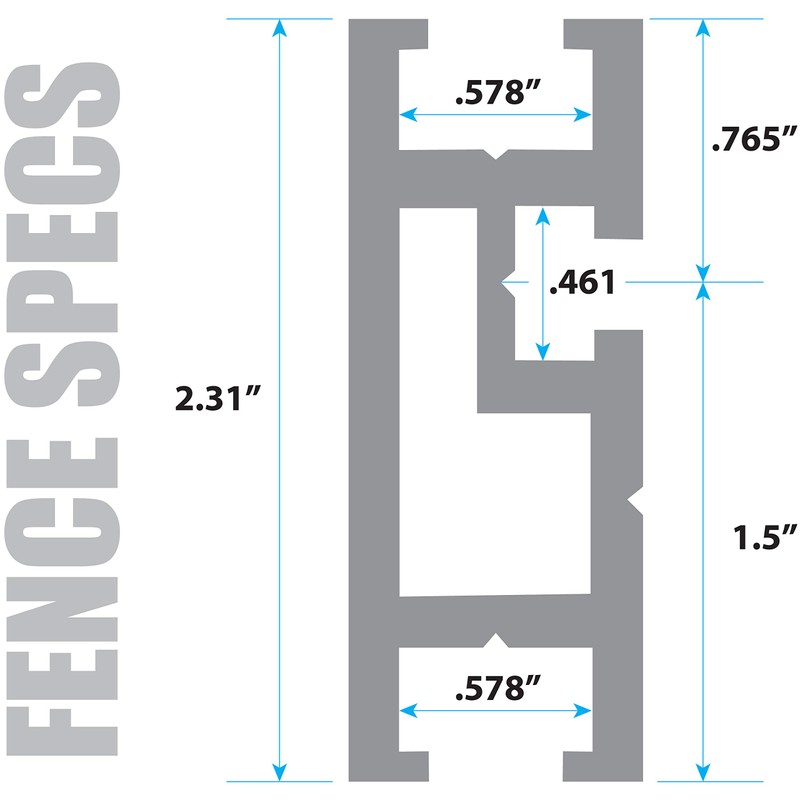 Fulton Universal Aluminum Miter Gauge Fence with an Aluminum Flip