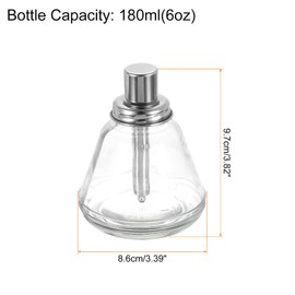 HARFINGTON 2pcs Solvent Alcohol Dispensers 180ml(6.1oz) Conical Push Down Liquid Dispenser Pump Bottle Sprinkler Head with Stainless Steel Lid and Aluminum Core for Acetone Polish Remover
