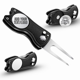 The Fixer – All-Metal Divot Tool w/Switchblade-Style Fork, Custom Magnetic Ball Marker & Club Grip Saver – Customized Golf Accessories Gift – Built to Dirty The Greens, Not Break 'Em