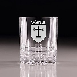 Martin Irish Coat of Arms Perfect Serve Cut Glass Tumbler - Set of 4