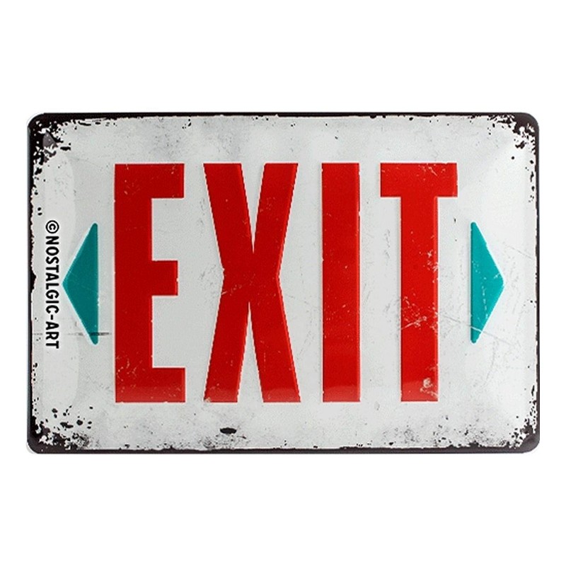 Nostalgic Art 22218 Exit Warning Sign 20 x 30 CM