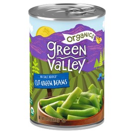 Green Valley Organics Cut Green Beans | Certified Organic | Deliciously Mild Subtly Sweet Flavor, Tender-Crisp | 14.5 oz can (Pack of 4)