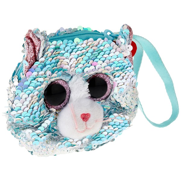 TY Whimsy Blue Cat Wristlet - SEQUINED, Multicolored, One Size, 95233