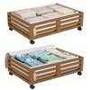Wisuce Bamboo Under Bed Storage Containers- Underbed Organizer with Wheels
