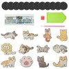 12 Pcs Cat Shape Diamond Art Fridge Magnet Cat Diamond