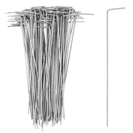 100pcs 8-1/4 Wire Ties for Chain Link Fence, Premium Galvanized Fence Steel Zip Ties Sturdy Heavy Duty Metal Chain Link Fence Hook Ties Chain Link Fence Parts for Home Garden Kennel(Silver)