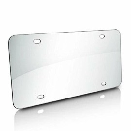 iPick Image - Blank Stainless Steel Mirror Chrome License Plate - 12" x 6"