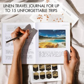 ZICOTO Beautiful Travel Journal For Women - Linen Adventure Diary and Planner To Give As a Gift - The Perfect Journal to Keep All your Travel Memories For Years To Come