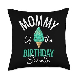 Mint Ice Cream Lover Mom Birthday Decor Choclate Chip Ice Throw Pillow