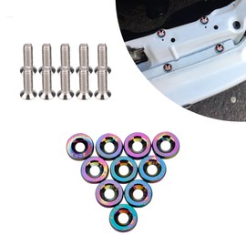 10pcs Aluminium Washer Screws, Anodised M6 x 20 Washers & Screws Engine Car Accessories, Bumper Washer Screw Mudguard Washer Screw Engine Compartment Dress Up