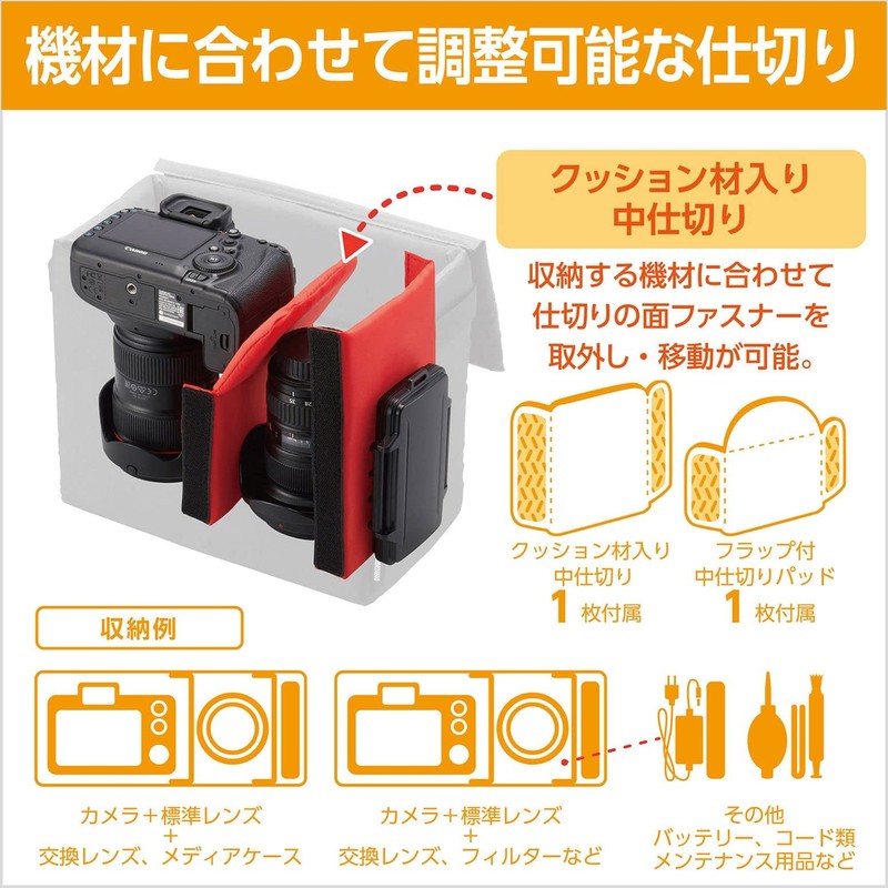 Hakuba 2KCS-40-400BK Camera Case, Inner Softbox 02 400, Adjustable Dividers,