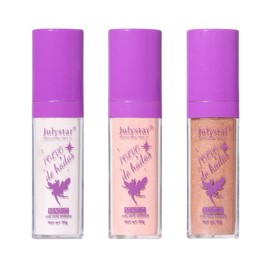 UNIVERSOENLÍNEA.COM Paquete Polvo de Hadas Glitter Corporal y Facial (3 Piezas) Brillo Natural Resaltador Brillante A Prueba De Manchas En Barra De Maquillaje Para Fiesta Cosméticos Gold