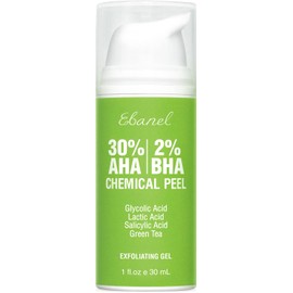 Ebanel Chemical Peel for Face, AHA BHA Exfoliator, Glycolic Acid Peel, Salicylic & Lactic Acid Face Peeling Gel, Infused with Green Tea & Chamomile for Acne Scars, Dark Spots, Wrinkles, Fine Lines