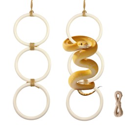 2 PCS Reptile Climbing Loops, Snake Climbing Rings, Snake Tank Accessories for Ball Python & Corn Snake-Terrarium Enrichment Toys for Snake, Iguana, Chameleon, Parrot, Lizard (White)