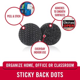 VELCRO Brand 91823 Sticky-Back Fasteners, 3/4-Inch Dia. Coins, Black, 200/BX