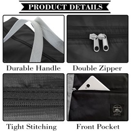 Travel Bag 12 PCS Carry on Luggage Foldable Duffel Bag Sports Gym Bag Weekender Overnight Bag Water Resistant Nylon Travel Duffel for Men Women (Black 12 PCS)