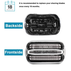 2024 Upgraded Shaver Head Replacement for Braun Series 3 21S 32S 320S-4 330S-4 340S-4 350CC-4 Silver