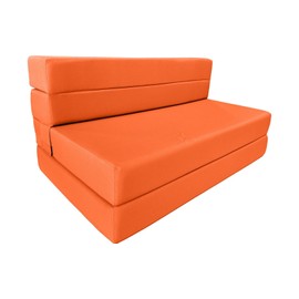 Danfuton Twin Lounger Folding Foam Mattress, Foldable Sofa Bed Sit Sleep 6x39x80 Orange