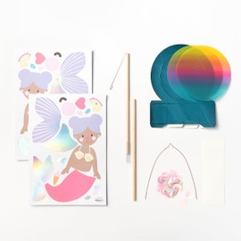 folia Underwater Dreams 94201 Lanterns Craft Set, Approx. 10 x 23 x 33 cm, Craft Material for a Lantern, Can be Designed as a Mermaid or Puffer Fish