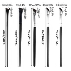 5 Pack Eyebrow Brush and Eyeliner Brush Set – Ultra-Thin Slanted Brow Brush and Flat Angle Eye Brow Brush for Precise Makeup and Concealer Application