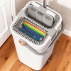 Microfiber Flat Floor Mop with Bucket Set. Square Bucket Body,