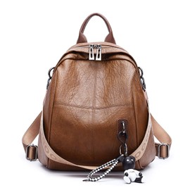 AINUOEY Women's Mini 73504-Parent Rucksack Bag Pack for Women Mini, Mass Production Type, Adult Backpack, Fashion, 1 Piece Set, Tan