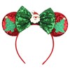 Kiddale Christmas Mouse Ears Bow Headband Sequin Hair Hoop for