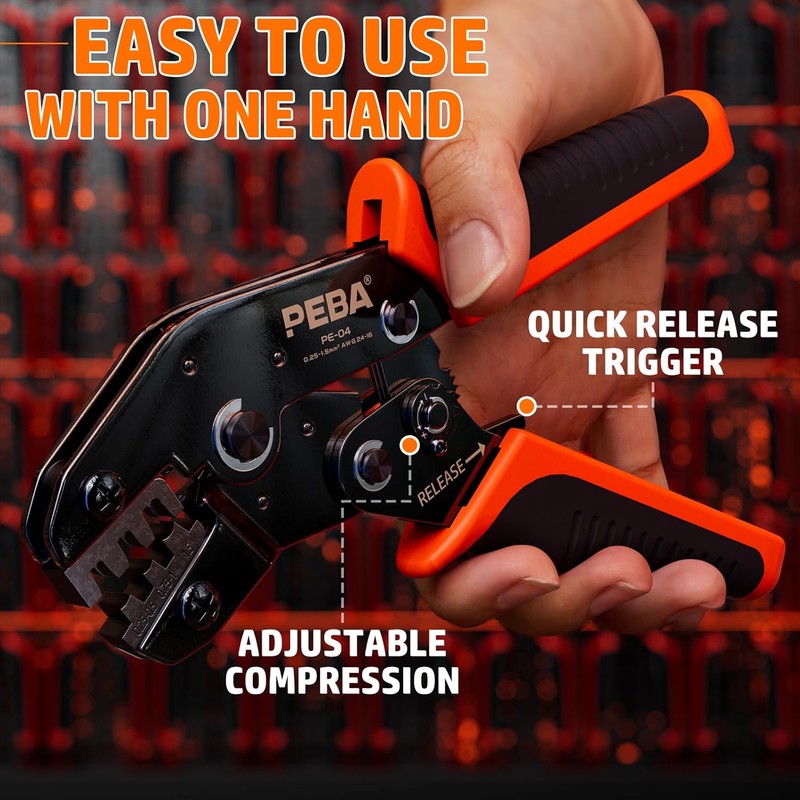 PEBA Open Barrel Crimping Tool Kit - 20 Sizes Spade
