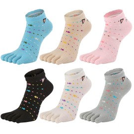 HONOW Women's Low Cut Toe Socks Ankle Cotton Running Socks(Pack of 5/6)