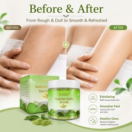 Matcha Turmeric Body Scrub for Exfoliating – Himalayan Salt Polish for Smooth, Glowing-Looking Skin