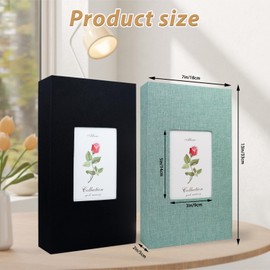 Andiker Photo Album, Photo Album 6 x 4 with 14 x 9 cm Photo Window for 300 Photos, 33 x 18 x 5 cm Linen Photo Album for Weddings, Family Parties, Festivals to Capture Life (Black)