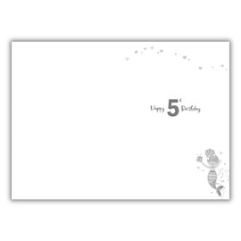 Noel Tatt Special Niece 5th Happy Birthday Card - Pretty Mermaid Party Design - 9 x 6 - Birthday Card for Girls Age 5