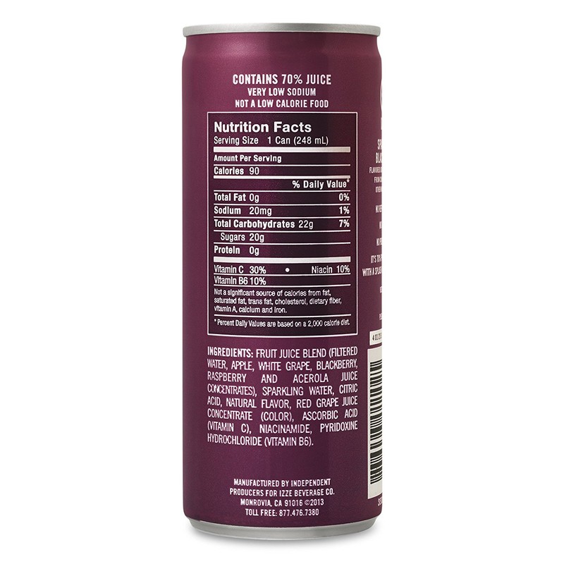 IZZE Sparkling Juice, Blackberry, 8.4 oz Cans, 4 Count