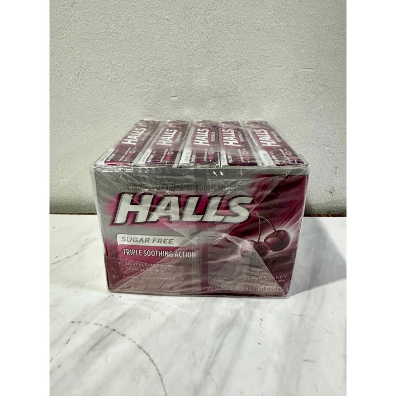 Halls Black Cherry Sugar Free Cough Drops - 180 Drops