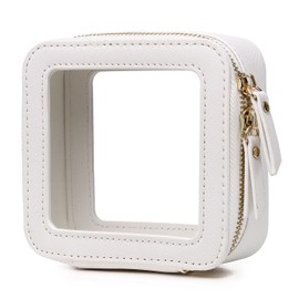 Pinkmik Small Makeup Bag Mini Clear Cosmetic Makeup Case & Toiletry Bag with Zipper Women's Purse Organizer & Car Essentials