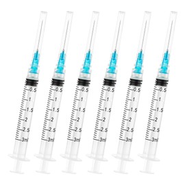 3ml/cc Syringe Measuring Tools 23G 25mm,Clear Graduations Suitable for Scientific Laboratories,Disposable Individually Wrapped (20Pack)