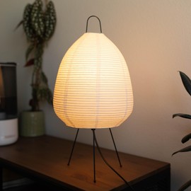 Japanese Paper Lantern Lamp | Noguchi with Washi Shade | Stylish Rice Paper for Warm, Cozy Ambiance | Bedside, Desk, or Living Room Decor