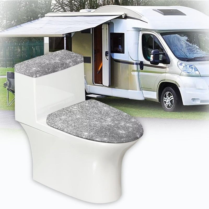 Darisoco Silver Toilet Lid Seat Cover & Toilet Tank Lid