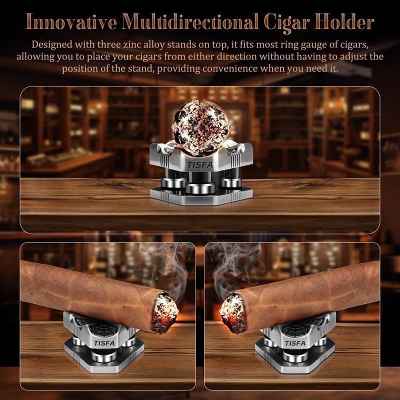 TISFA Cigar Punch with Cigar Holder Combo, Triple Cigar Punch
