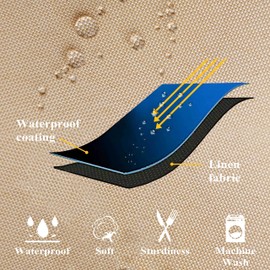 Home Brilliant Pillow Shams Outdoor Pillows Covers Linen Decorative Throw Pillow Cover, 20x20 inch(50cm), 4 Pcs, Creamy Linen